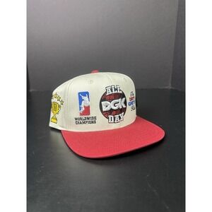 DGK Skateboarding Champs Snapback Adjustable Hat Cap White/Red Wool Blend